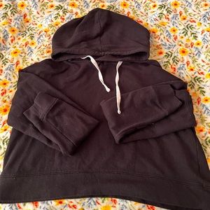 black cropped hoodie